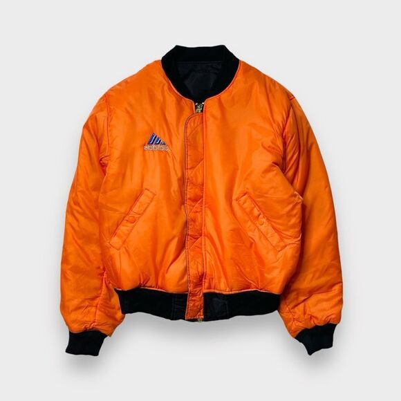 Vtg 90s BL adidas Reversible Logo Bomber Flight Jacket, Alpha MA-1 Heavyweight L - Picture 4 of 14